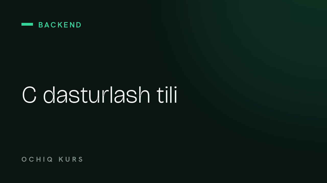 C dasturlash tili