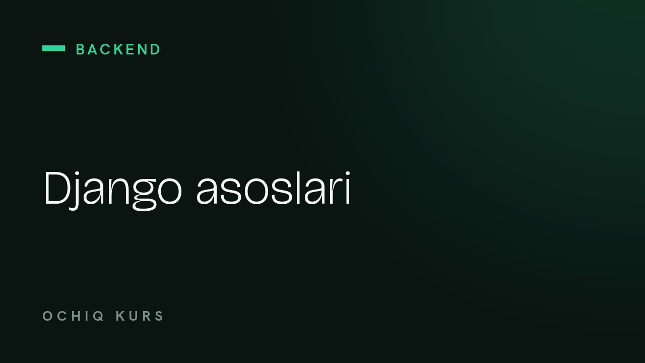 Django asoslari